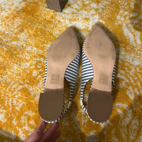 Barely used J crew Factory blue and white striped flats. Size 7.5 - Picture 2 of 2